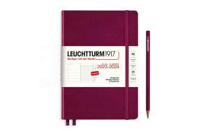 LEUCHTTURM WEEK PLANNER & NOTEBOOK A5 18 MONTHS PORT RED 367686